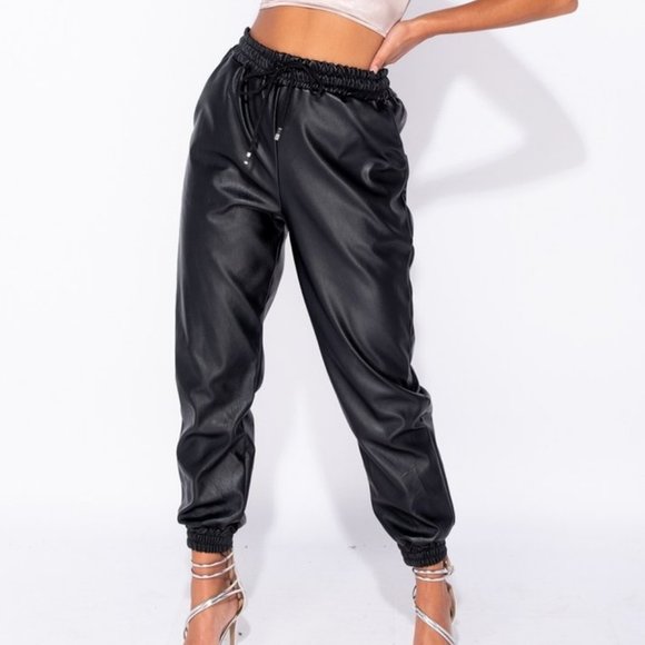 leather look jogger